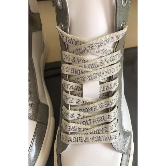 NIB ZADIG & VOLTAIRE HIGH FLASH INFINITY PATENT HIGH-TOP SNEAKERS SIZE 38 / US 7 - Picture 5 of 14
